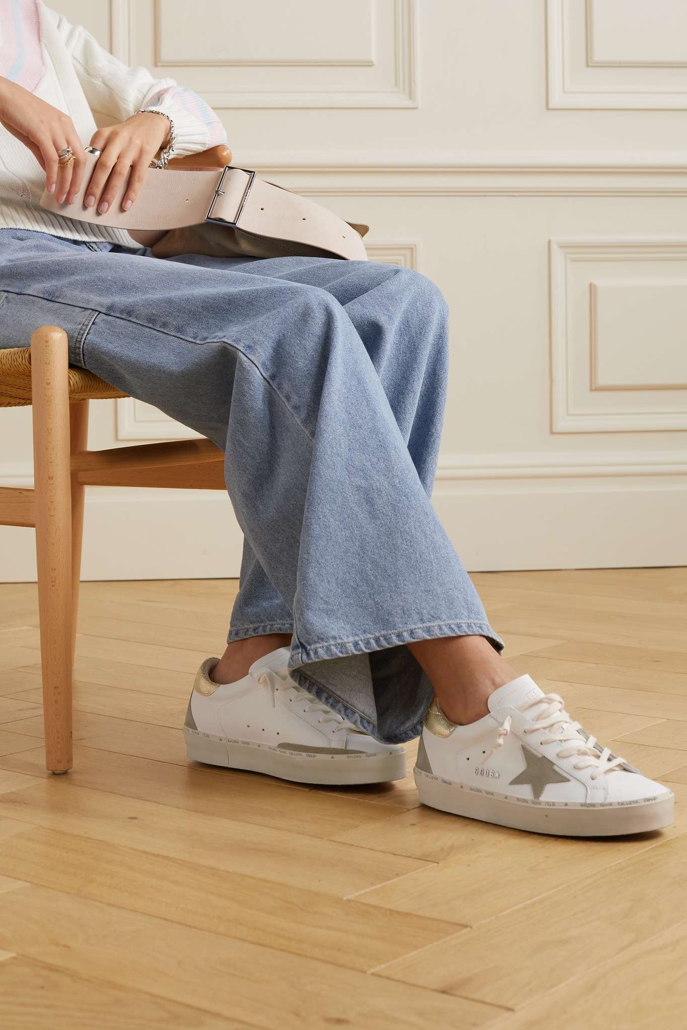 Outfit Golden Goose Hi Star Hi Star Suede-trimmed Distressed