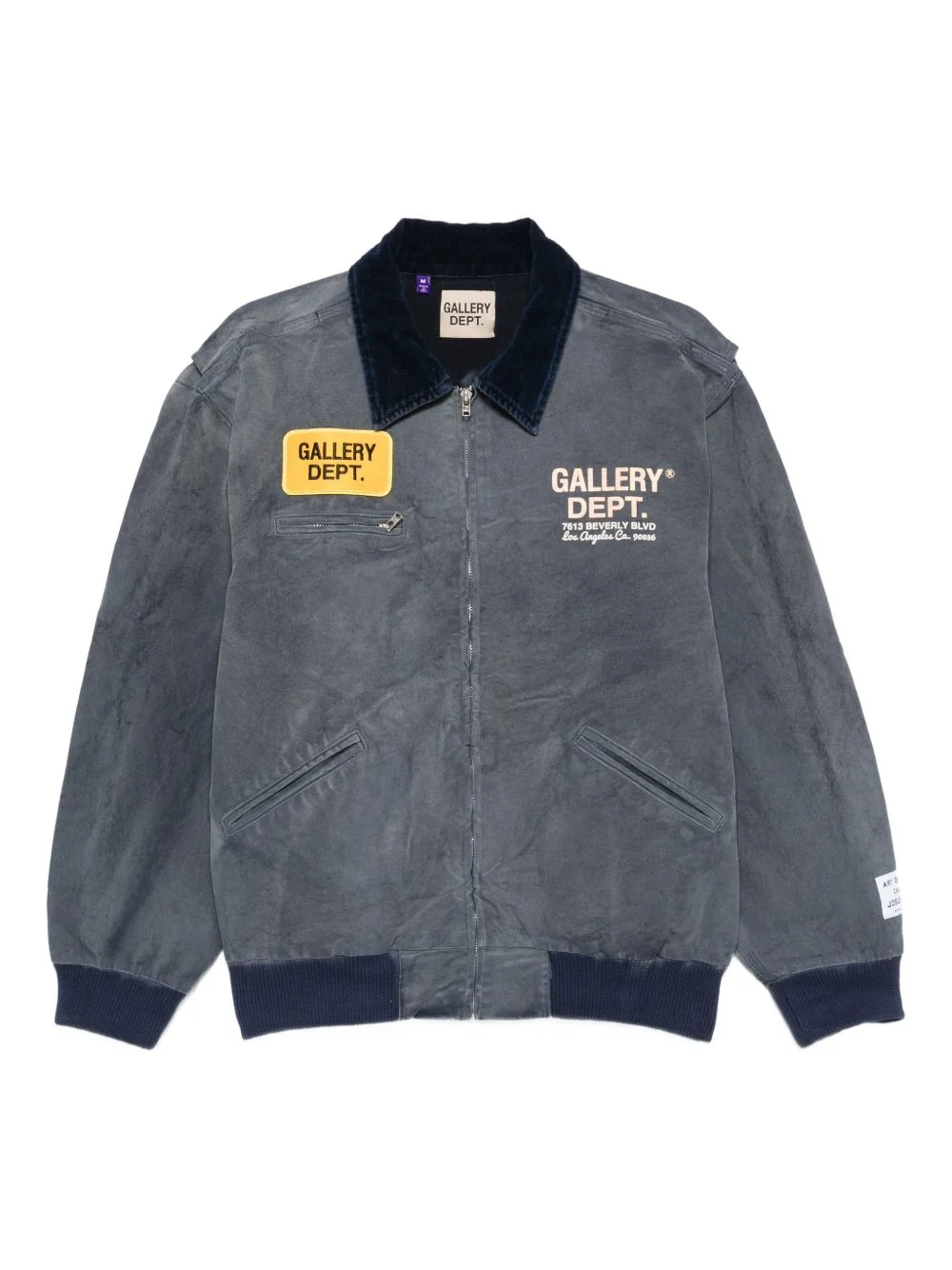corduroy-collar denim jacket - 1