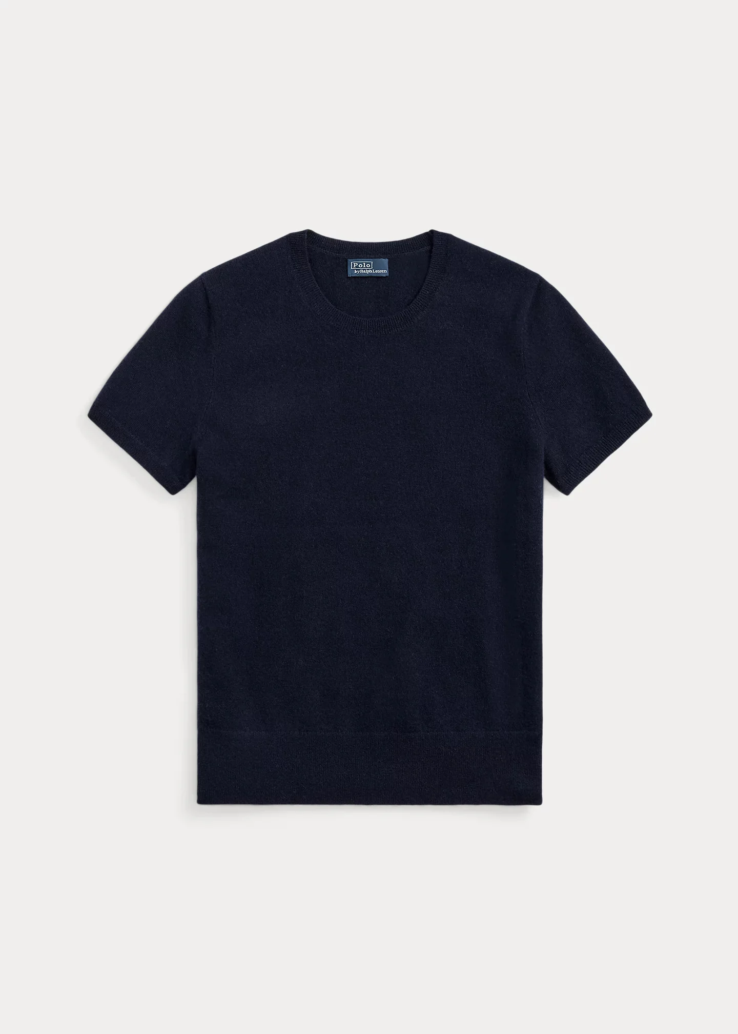 Cashmere Short-Sleeve Crewneck Sweater - 1