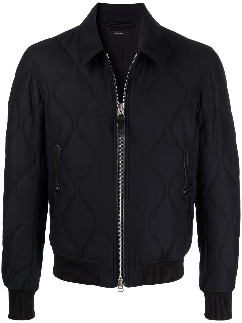 quilted zip-up jacket - 1