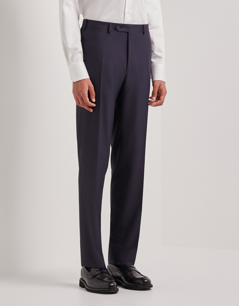 LIGHT BLUE DENIM-EFFECT WOOL REGULAR-FIT SUIT 96