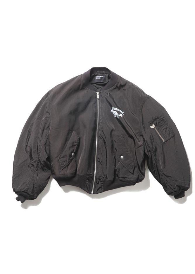BLACK ZIPPERED BOMBER - 1