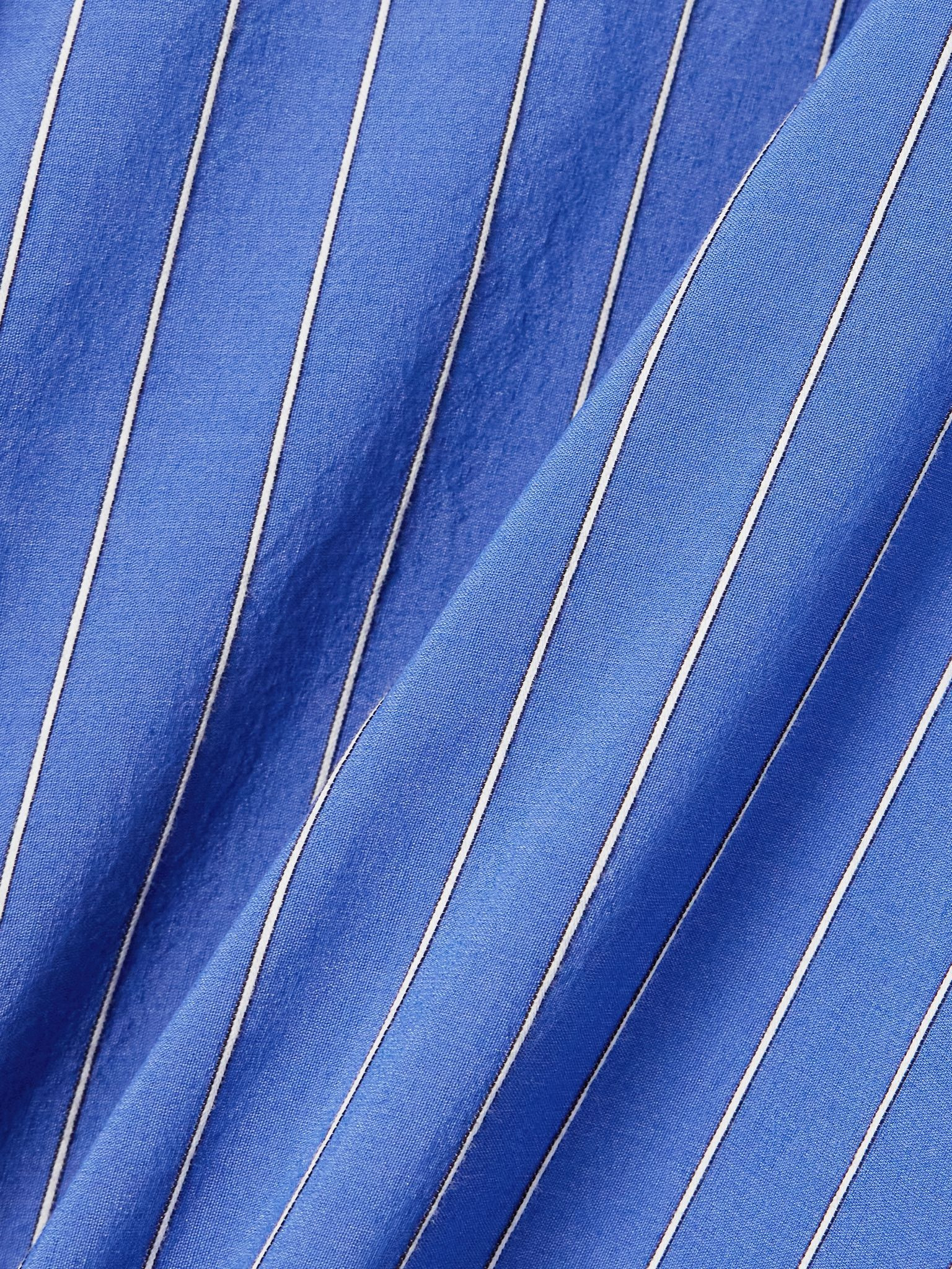 Pinstriped poplin shirt Cobalt blue - 5