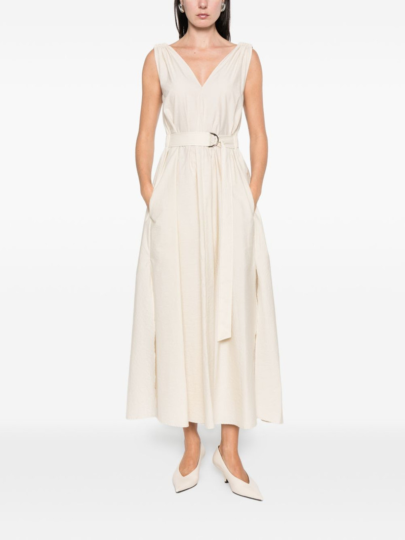 Brunello Cucinelli belted V-neck midi dress outlook