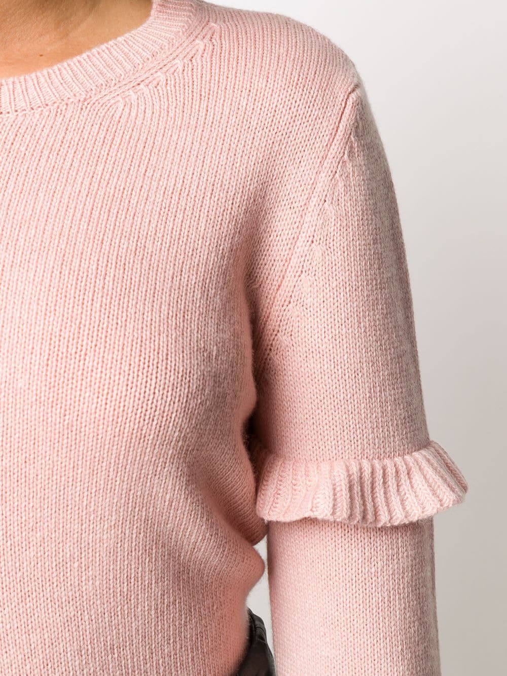 ruffle-detail knitted jumper - 5