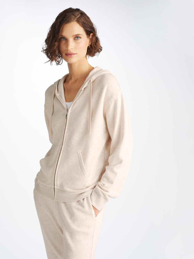 Derek Rose Women's Hoodie Quinn Cotton Modal Oat outlook