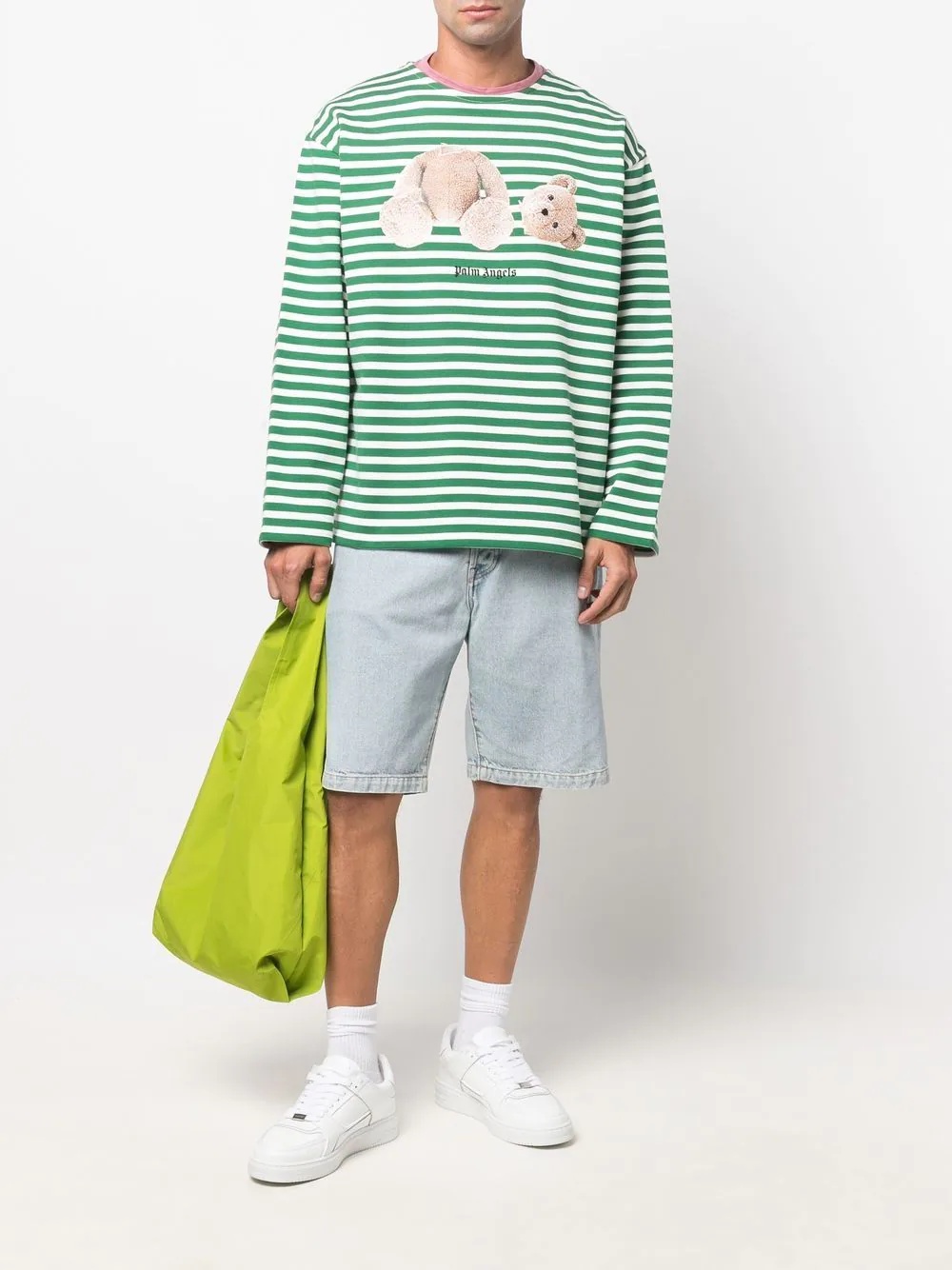 logo-print striped cotton T-shirt - 2