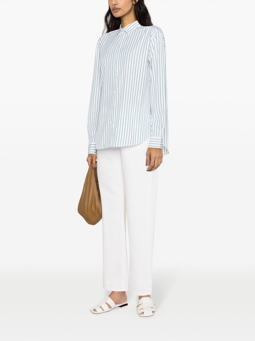 Capri logo-embroidery striped shirt - 3