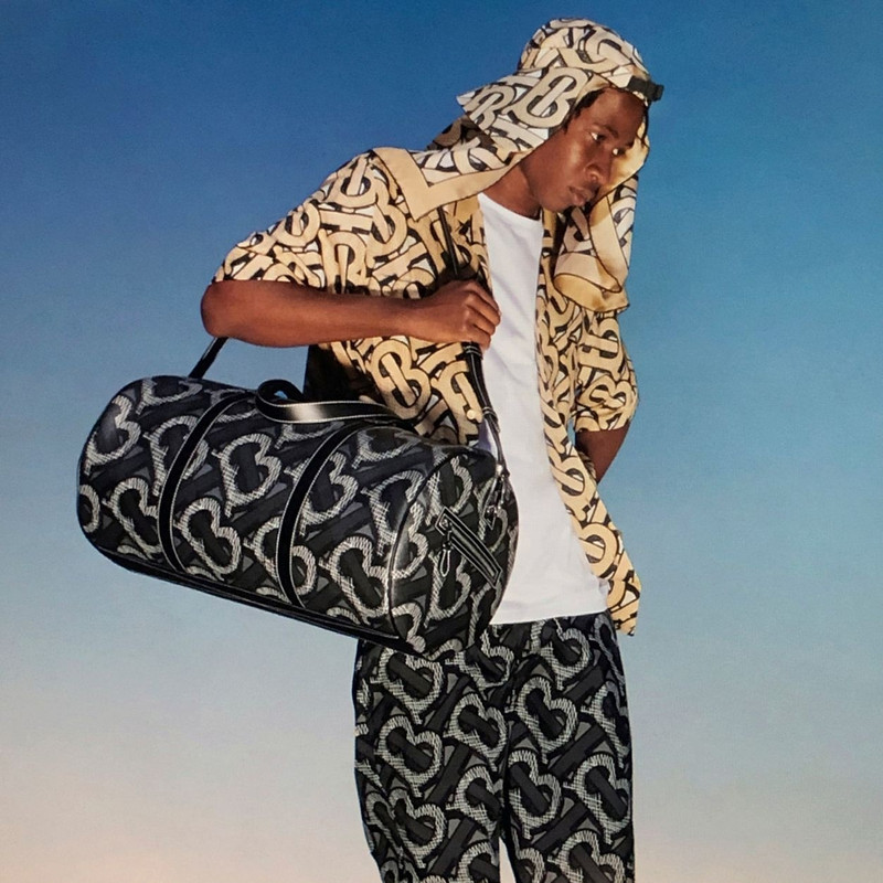 Burberry Large Monogram Print E-canvas Barrel Bag outlook