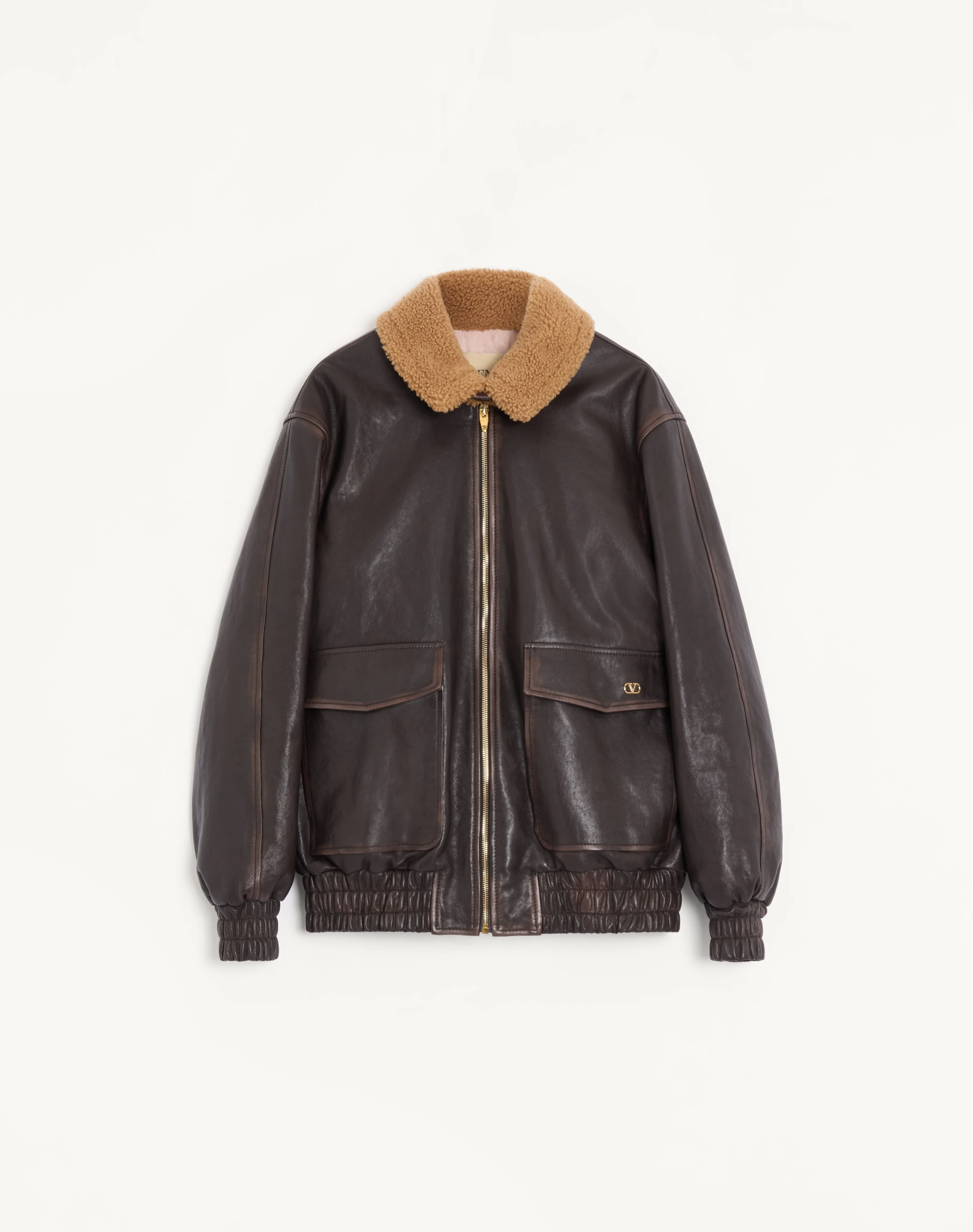 AGED-EFFECT LEATHER CABAN - 1