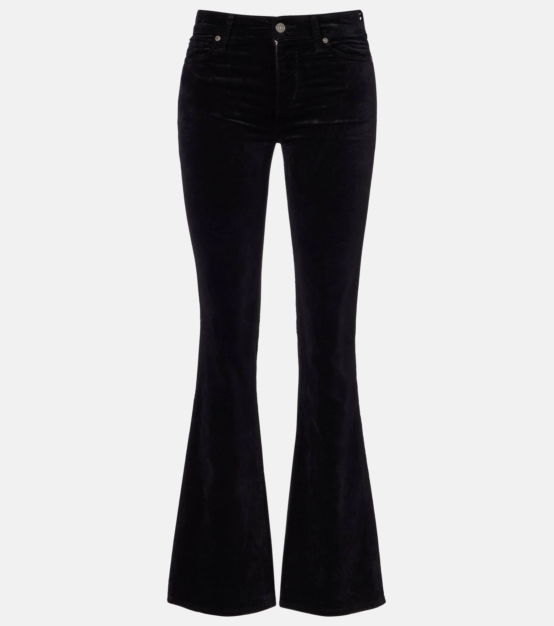 Leggy Bootcut mid-rise cotton-blend velvet bootcut pants - 1