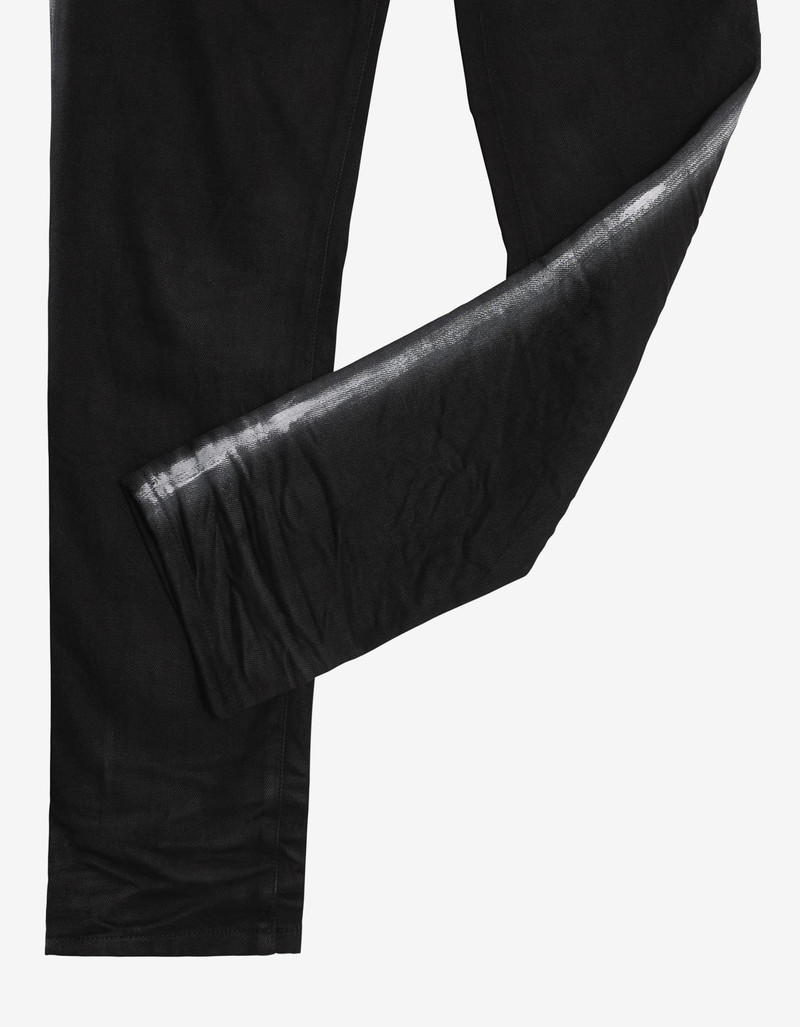 Balmain Black B Logo Spray Paint Stripe Jeans 3