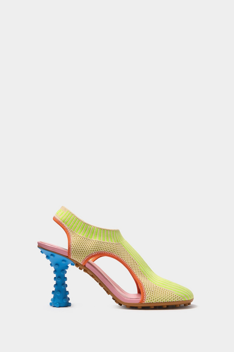 1000CHIODI KNIT HEEL / cream & light green 1