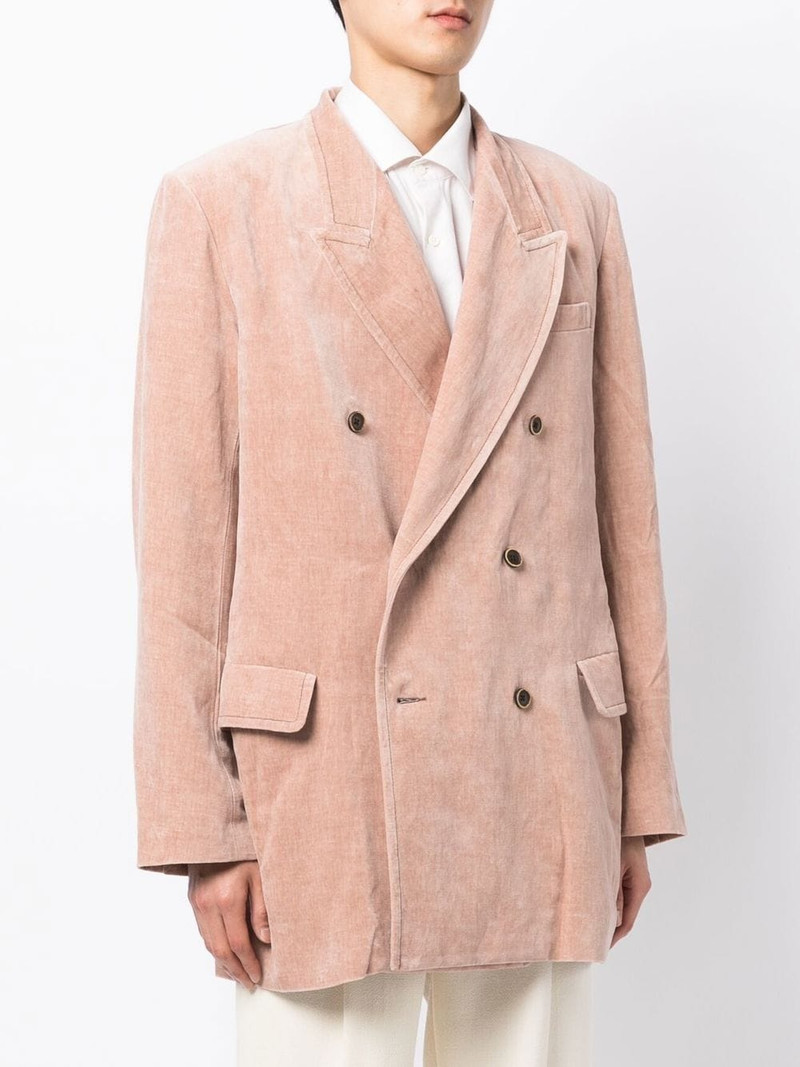 double-breasted velvet blazer 3