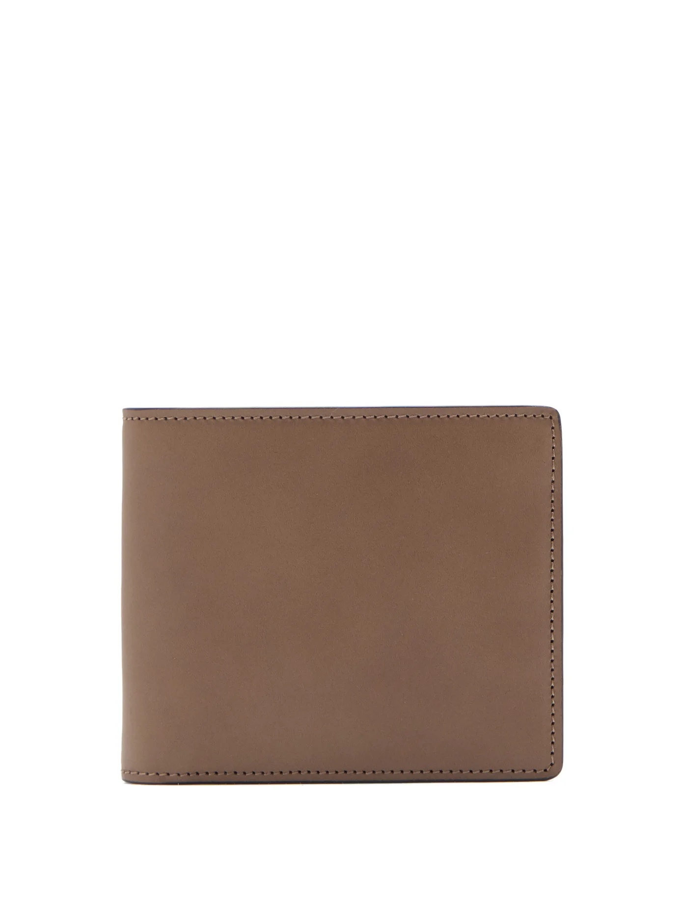 Bar-tack leather bi-fold wallet - 1