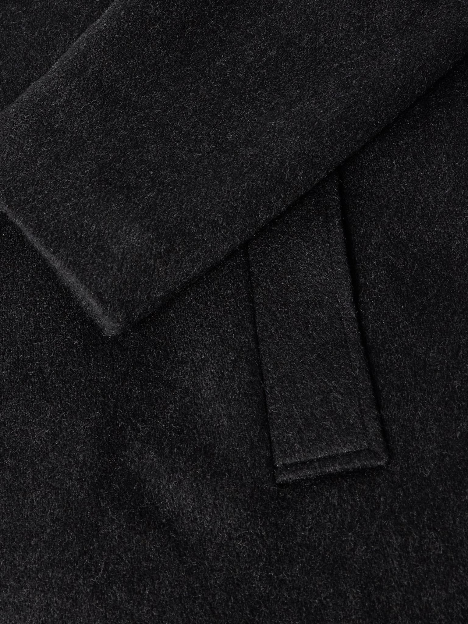 Bennett Double-Breasted Brushed-Wool Coat Black - 5
