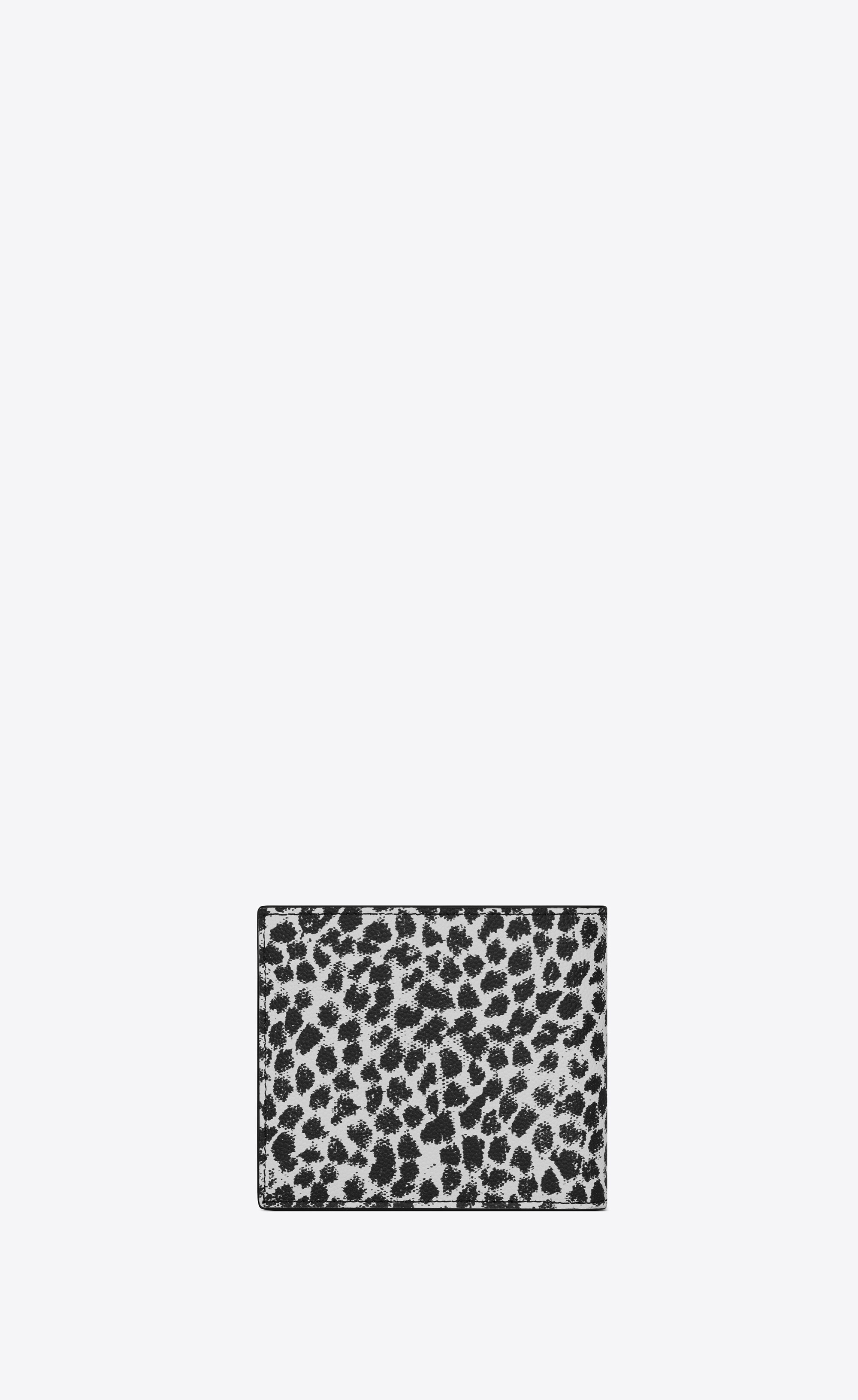 east/west wallet in leopard-print leather - 2