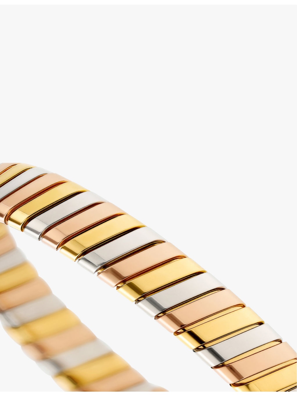Bvlgari Tubogas 18ct yellow-gold, white-gold and rose-gold bracelet - 3