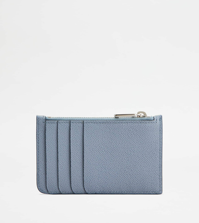 Tod's CREDIT CARD HOLDER IN LEATHER - LIGHT BLUE outlook