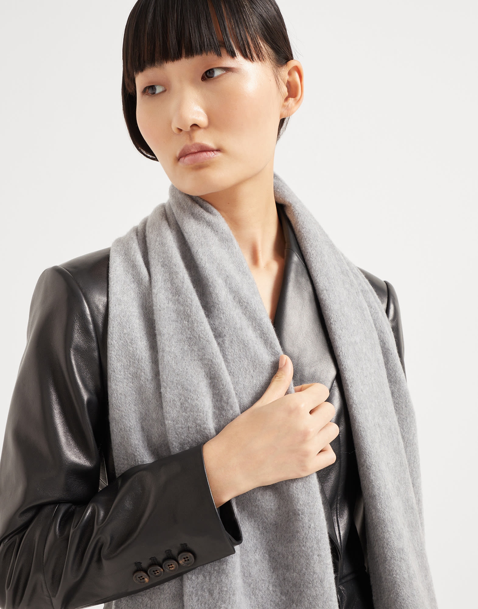 Cashmere double knit scarf - 4