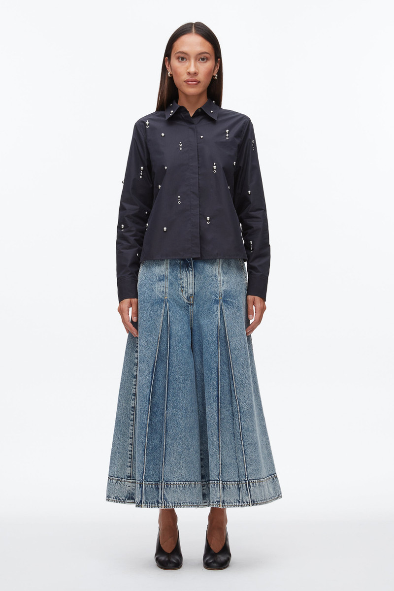 3.1 Phillip Lim Stud Embellished Cropped Shirt outlook