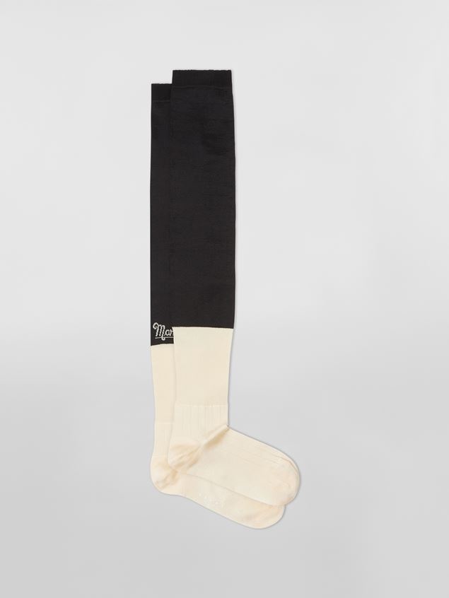 YELLOW SHINY VISCOSE SOCK - 1