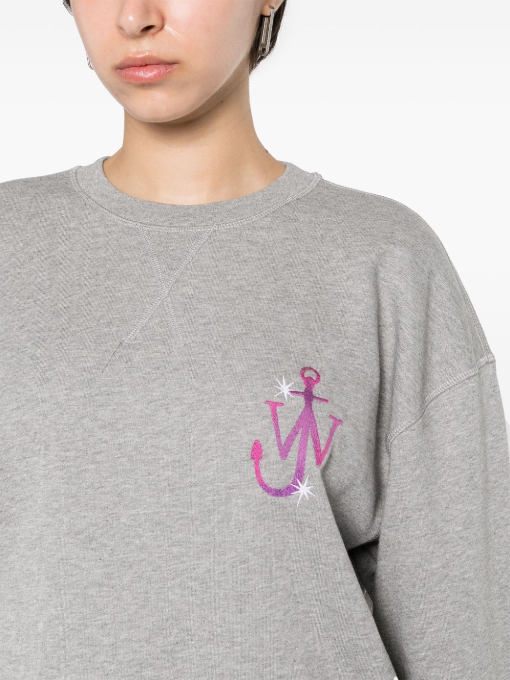 embroidered-logo cotton sweatshirt - 5