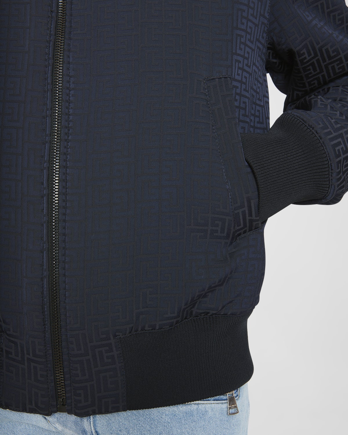 Men's Reversible Monogram Jacquard Bomber Jacket - 7