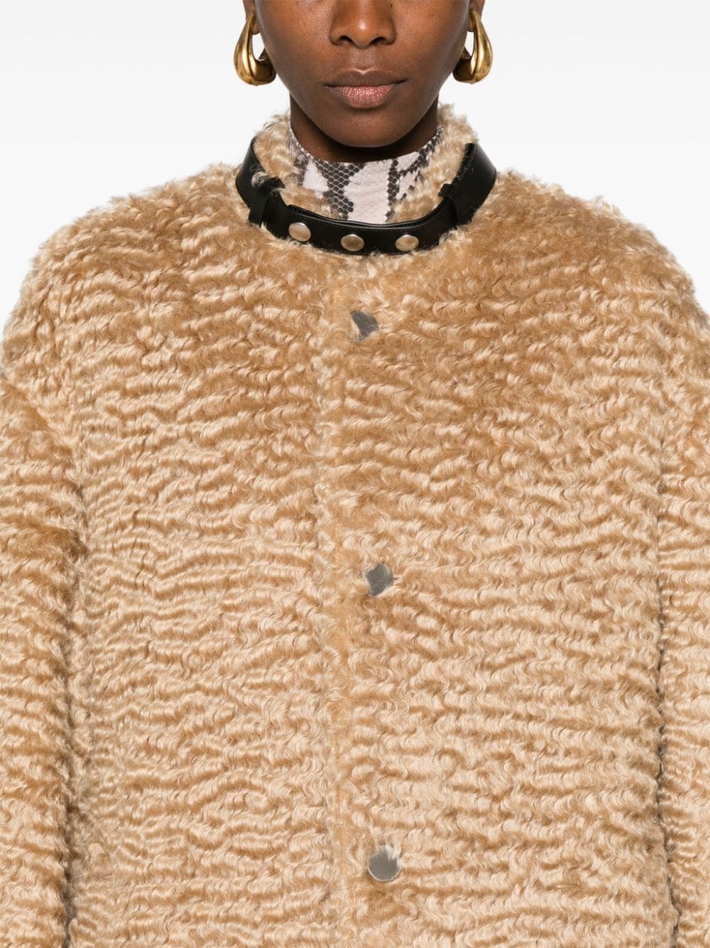 brushed coat - 5