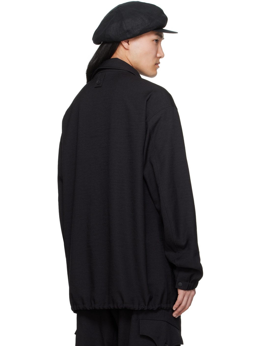 Black Flap Pocket Jacket - 3