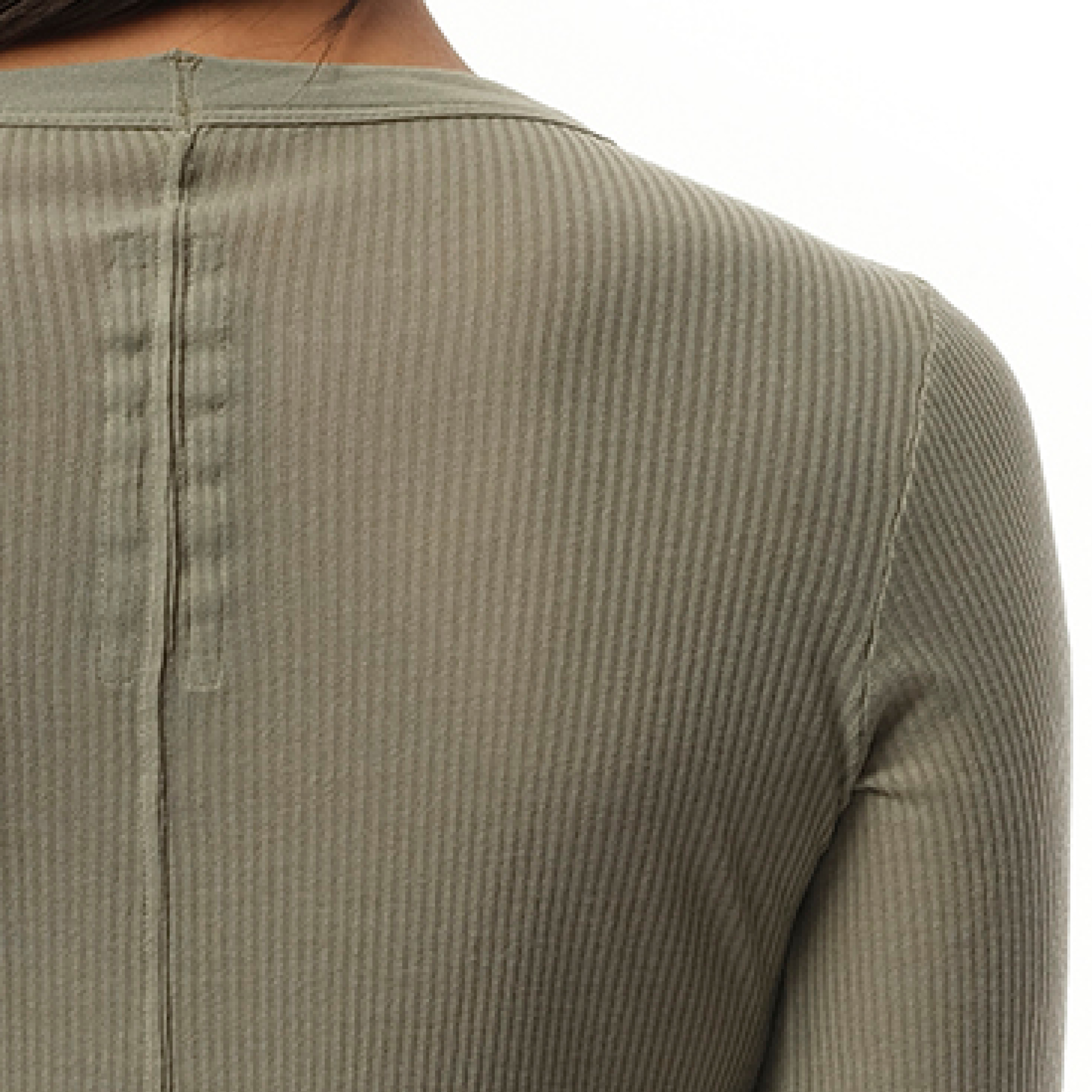 Rib Long Sleeve T-Shirt in Celadon - 3