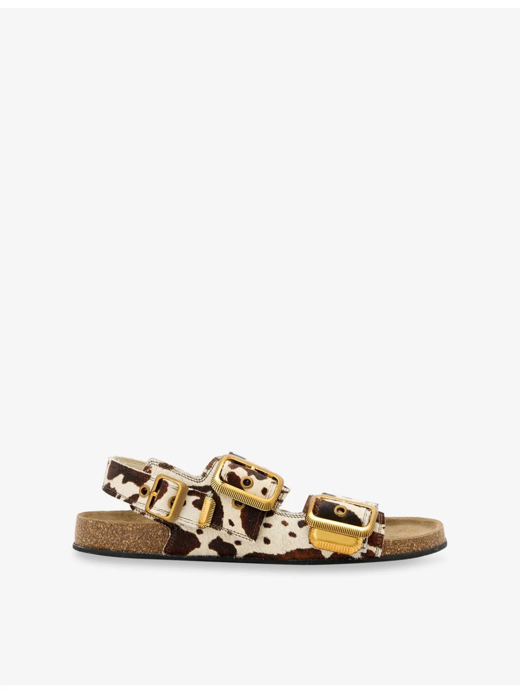 Staffa Cow-Print Leather Sandals - 1