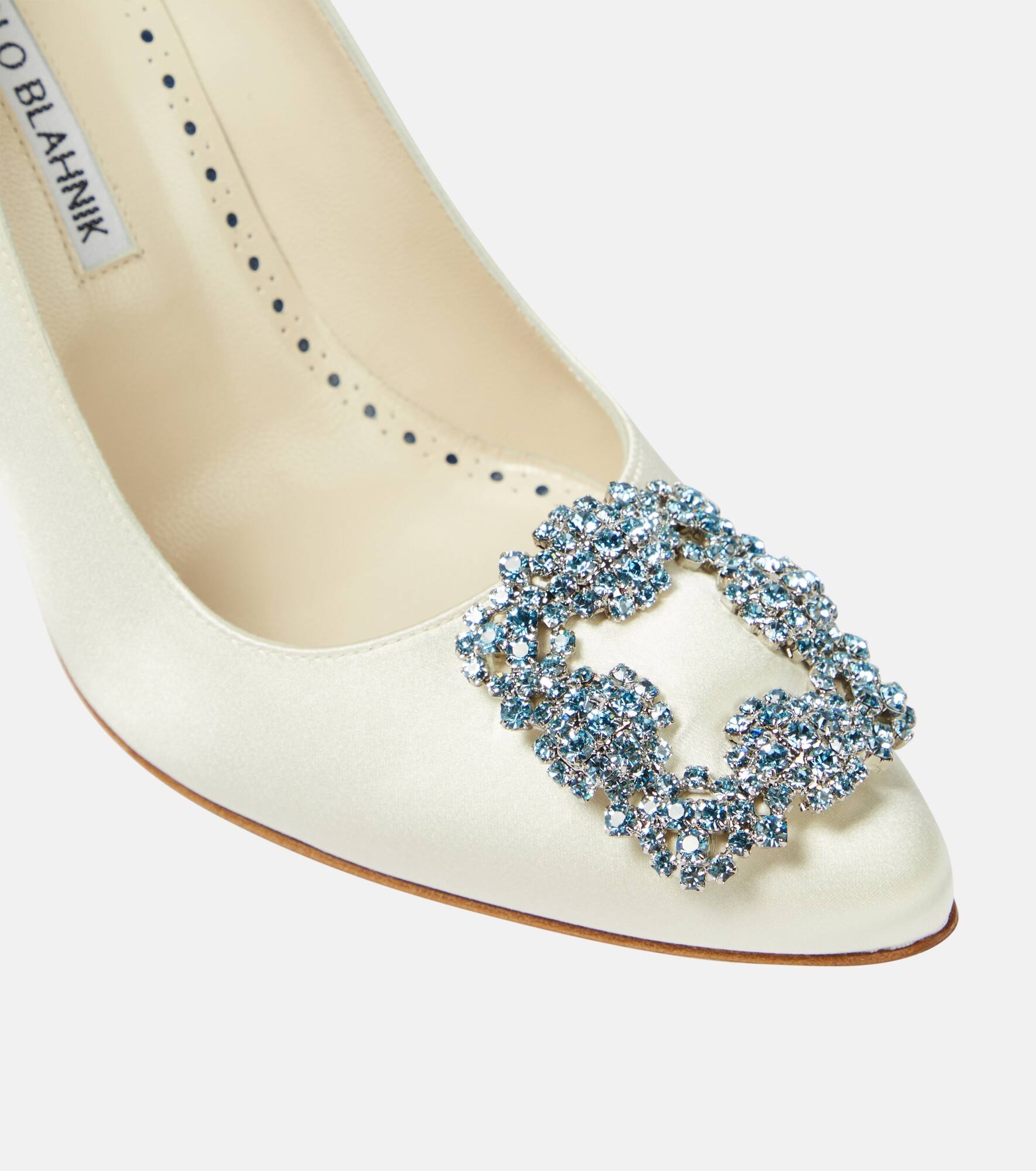 Bridal Hangisi 105 embellished satin pumps - 6