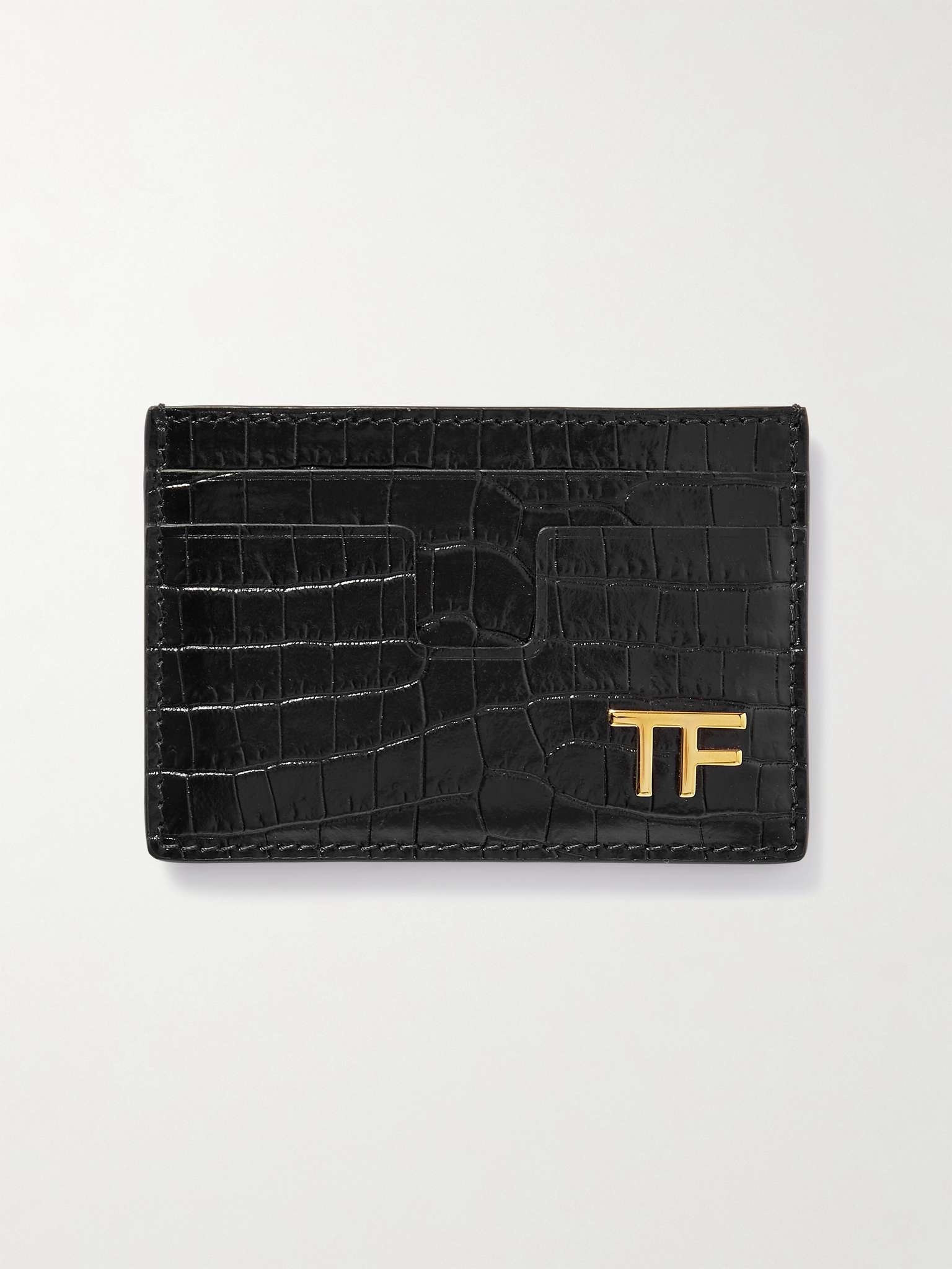 Croc-Effect Leather Cardholder - 1