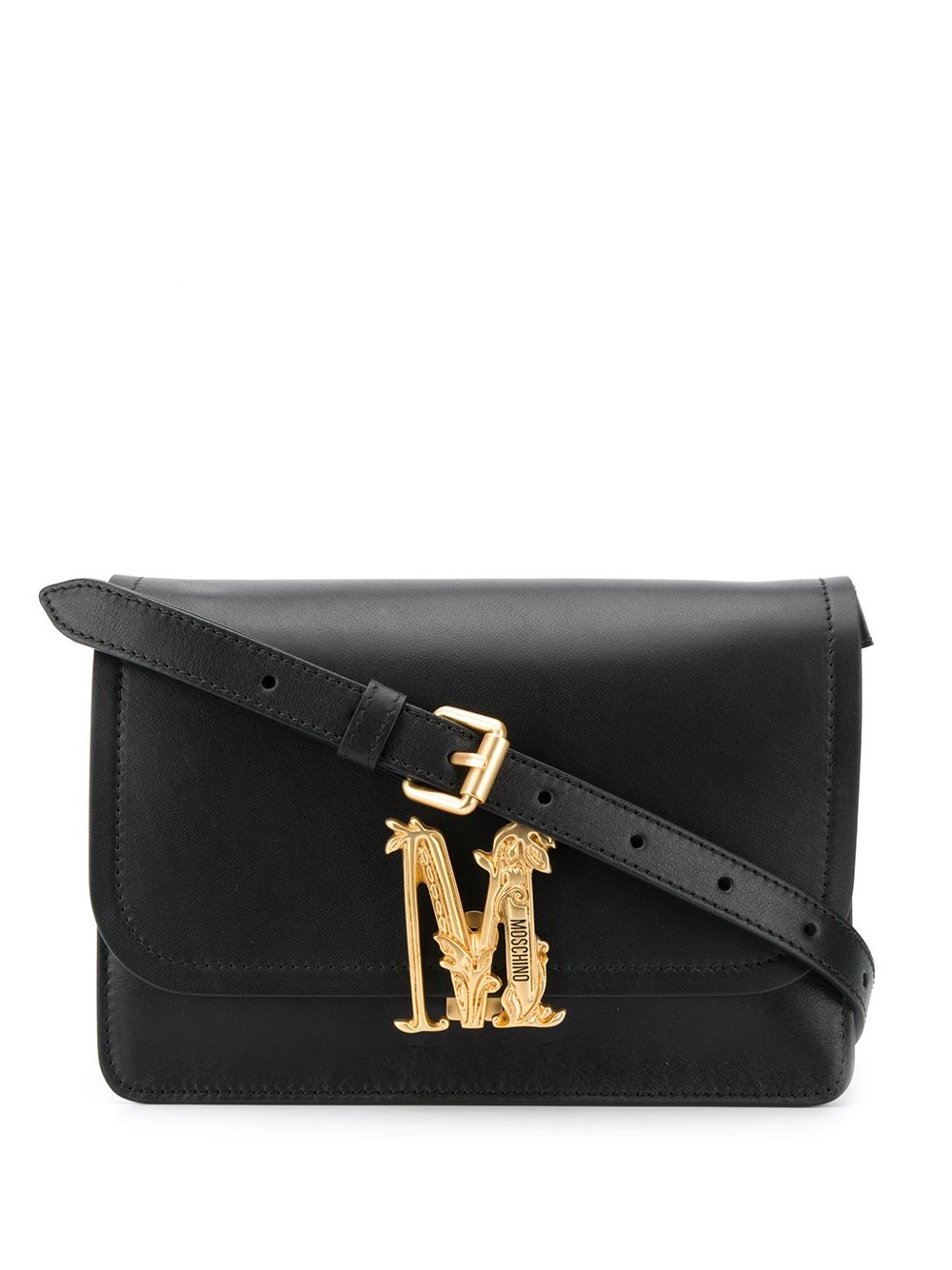 monogram plaque shoulder bag - 1