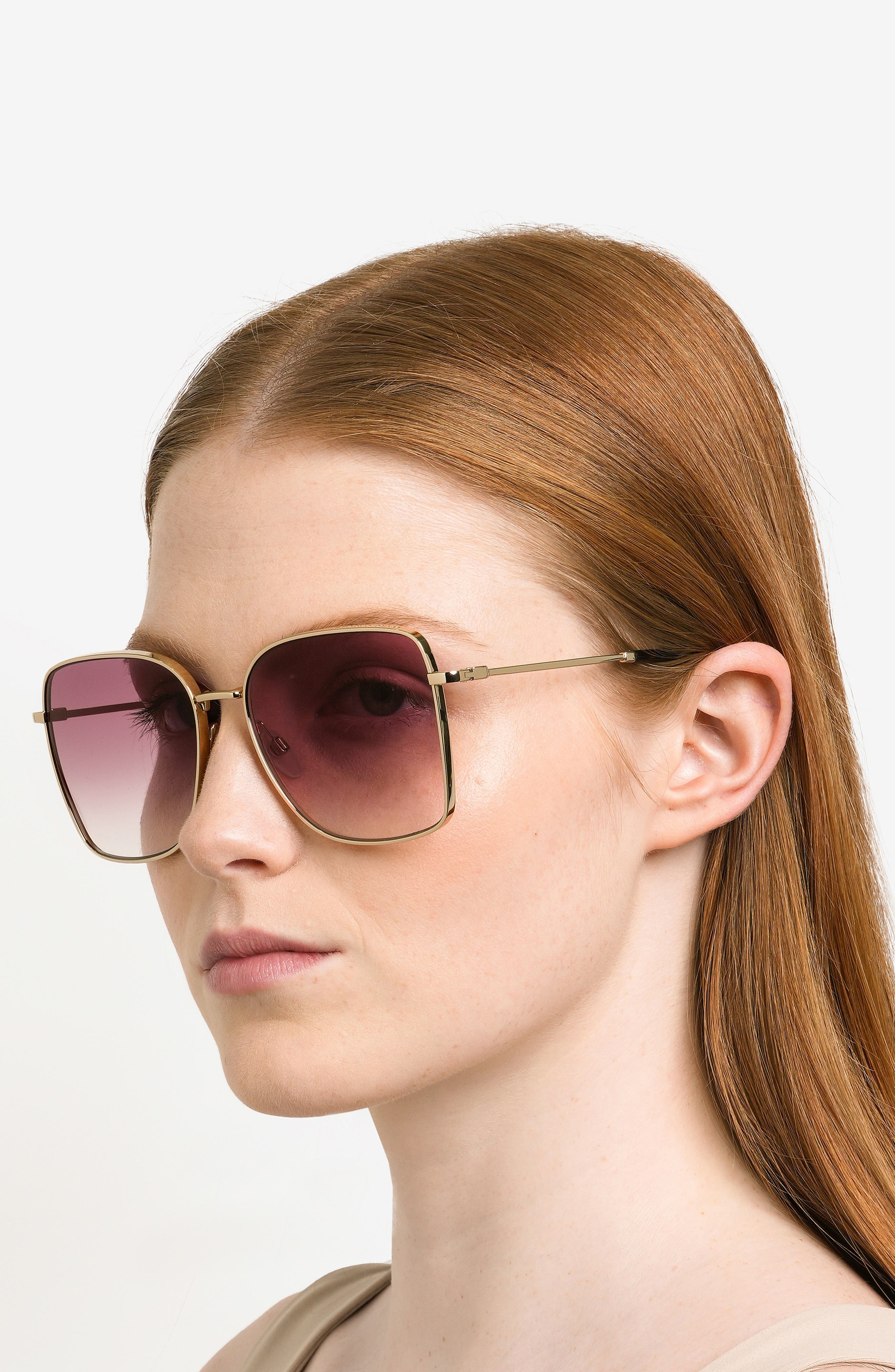 Marc Jacobs 58mm Square Sunglasses in Gold Violet at Nordstrom - 5