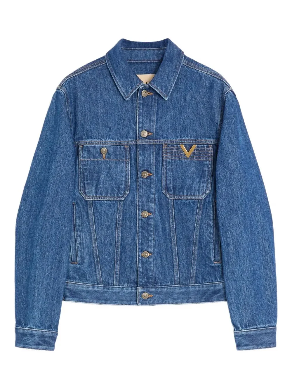 Valentino Garavani Men Valentino Denim Jacket With Vgold - 1