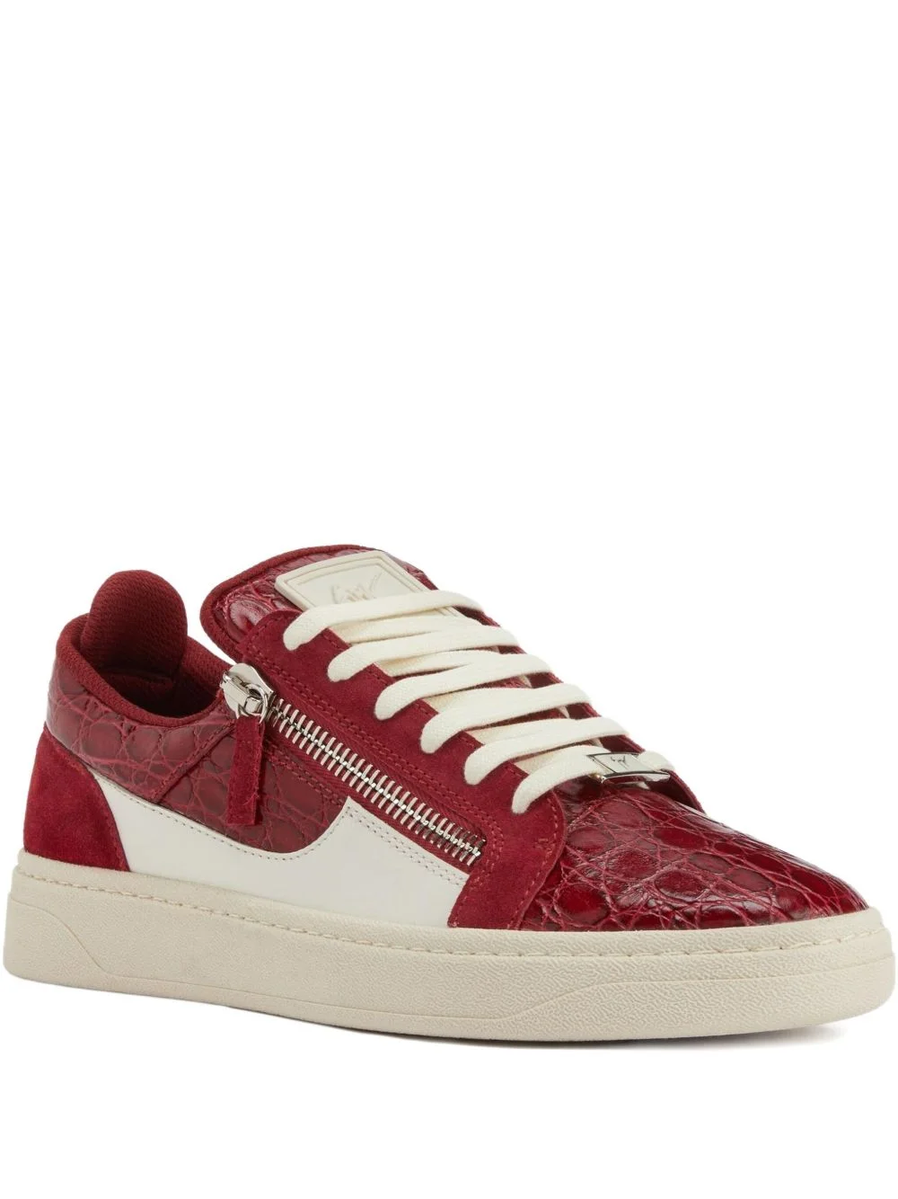 Frankie crocodile-effect sneakers - 1