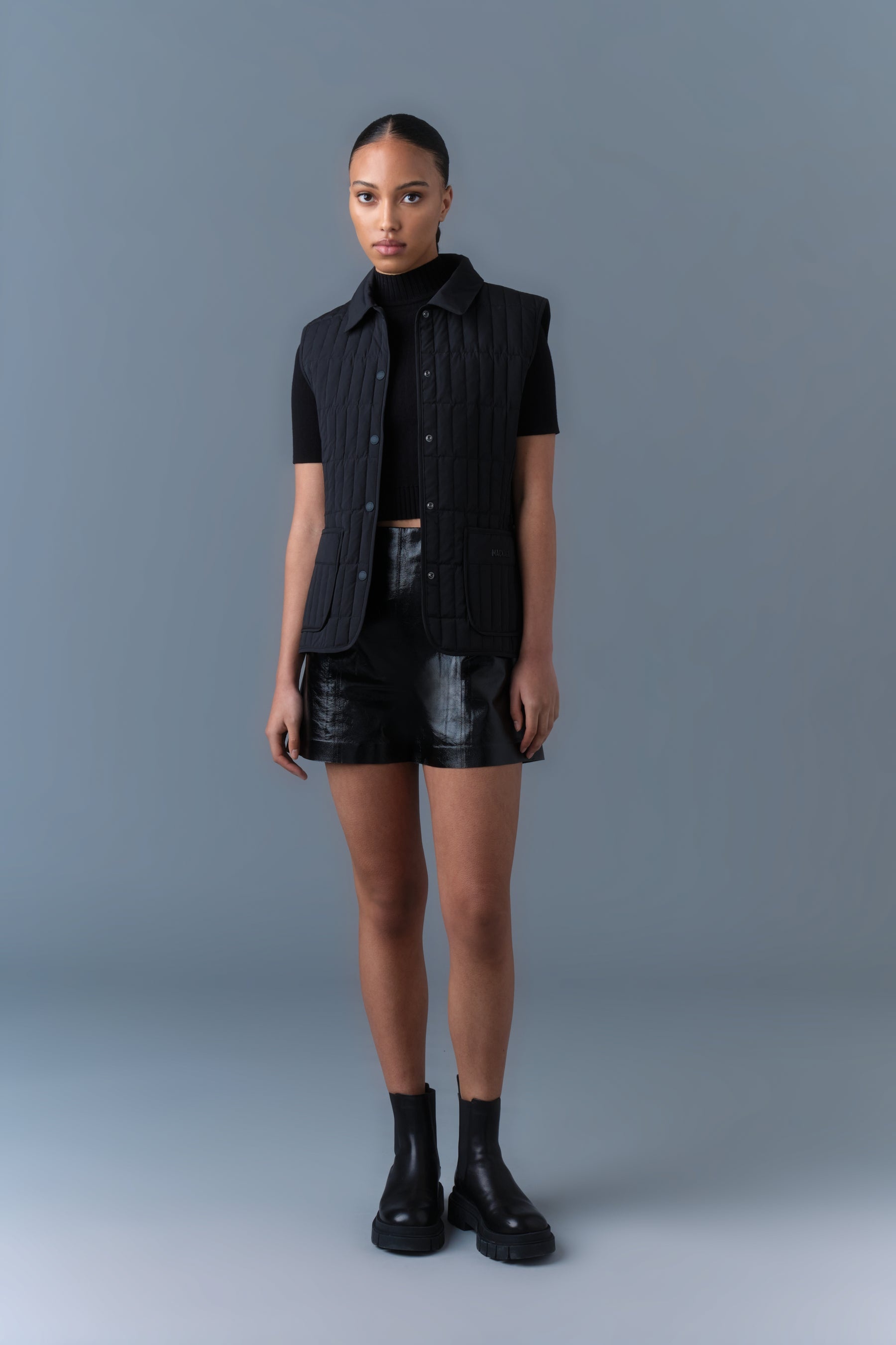 DAVA Panelled Leather Shorts - 3