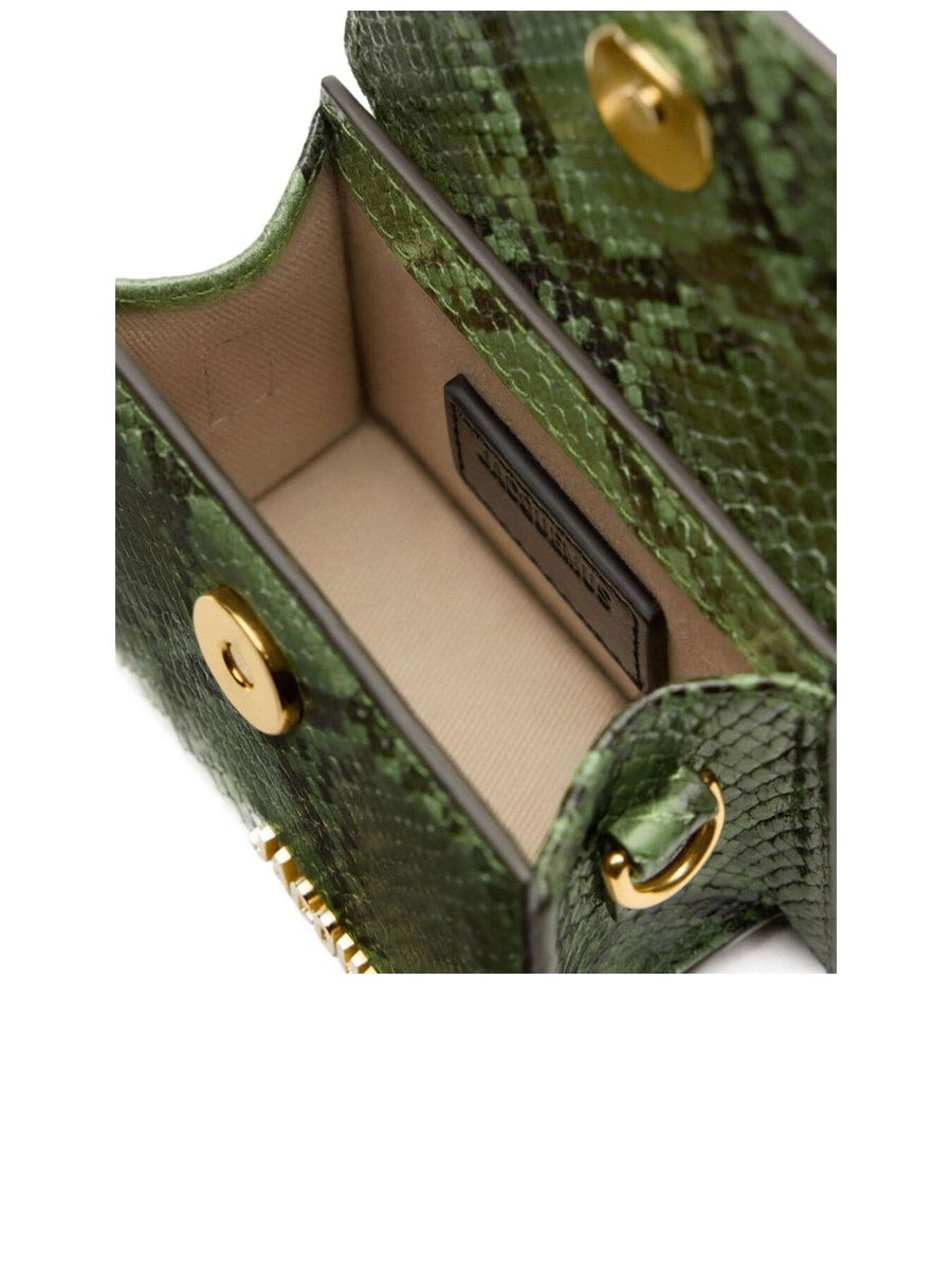 Snakeskin Effect Clutch With Detachable Shoulder Strap - 6