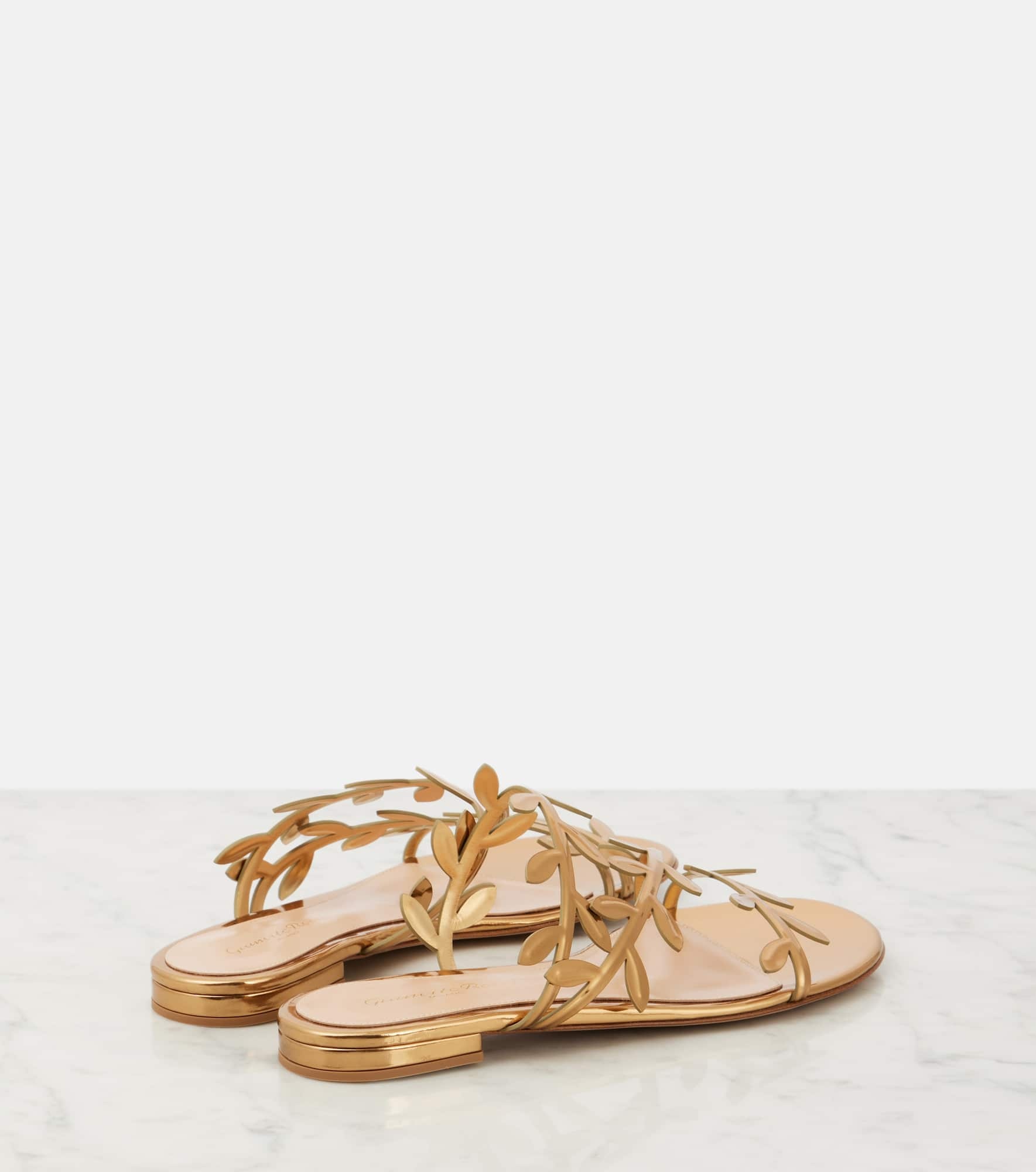 Flavia metallic leather slides - 2