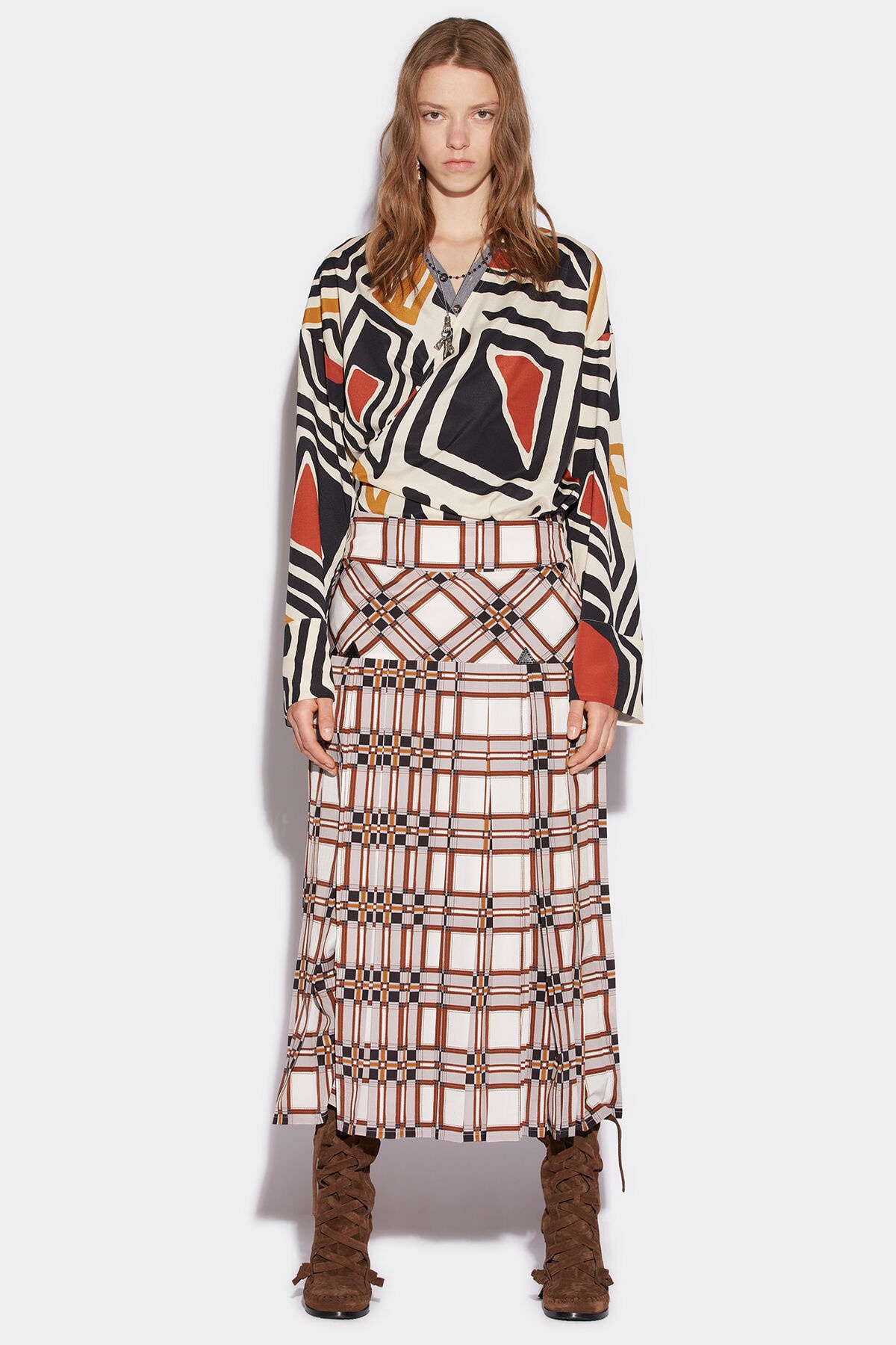 TARTAN PLEATED SKIRT - 3