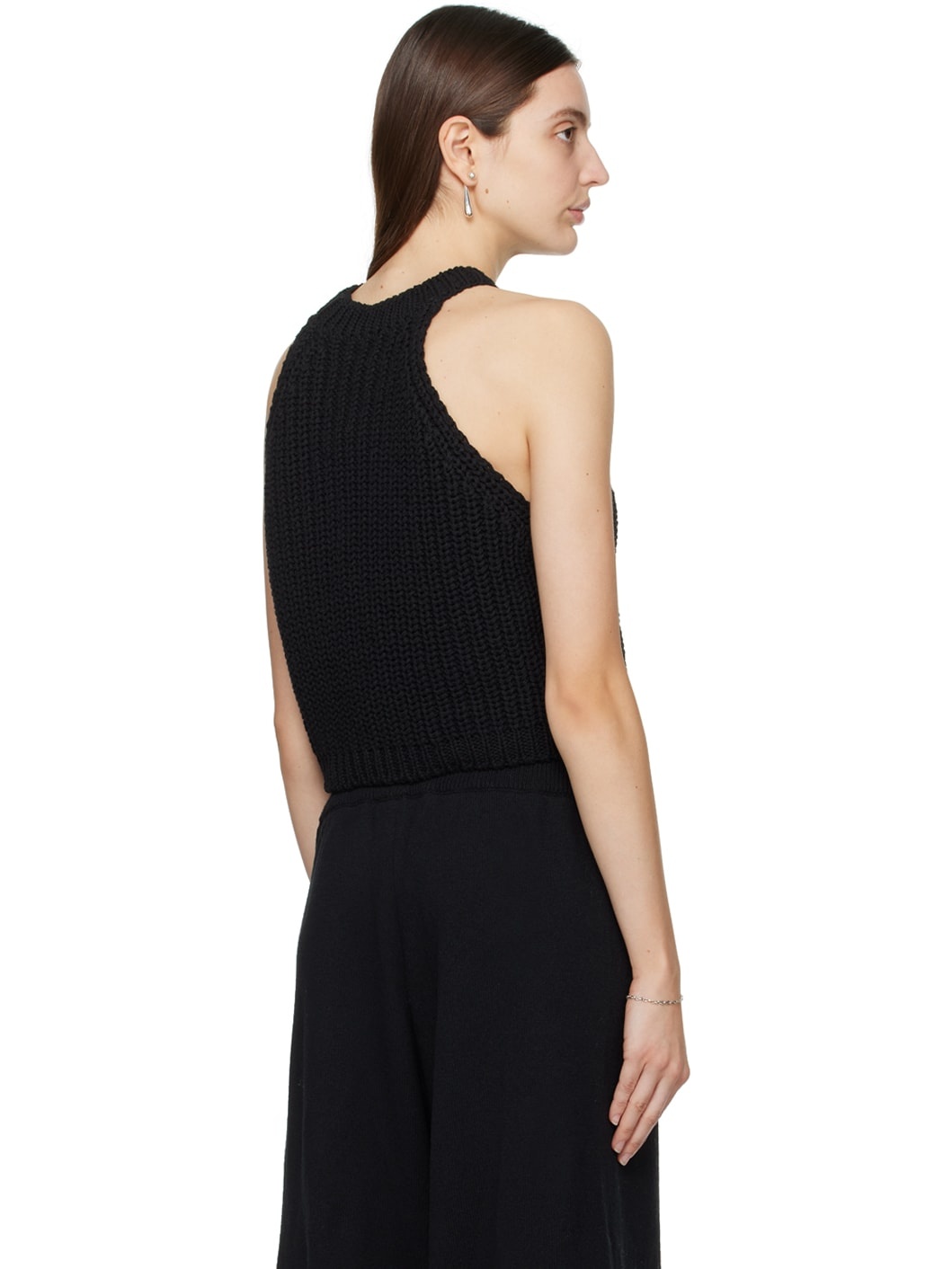 Black Cropped Tank Top - 3
