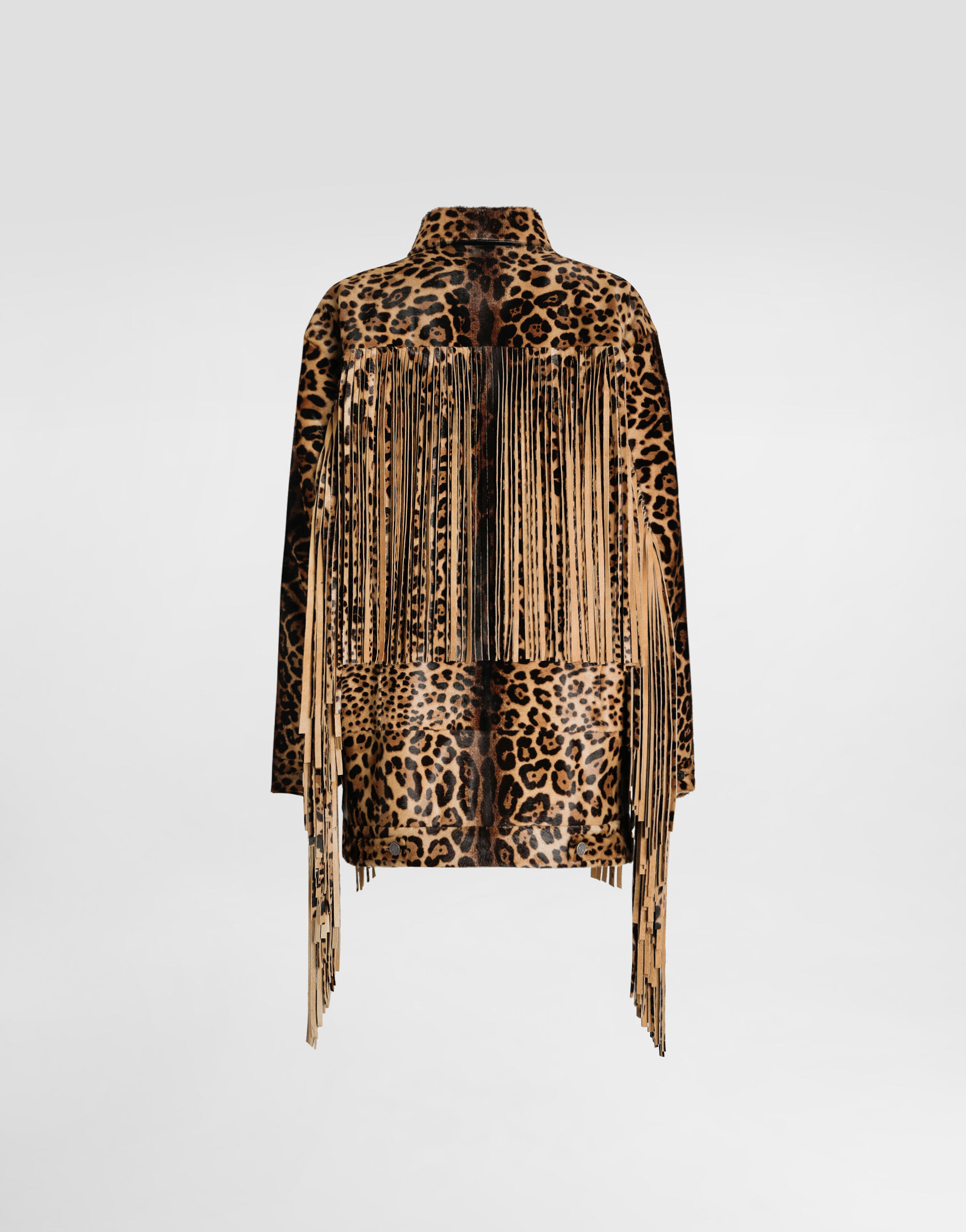 Leopard-print fringed jacket - 7