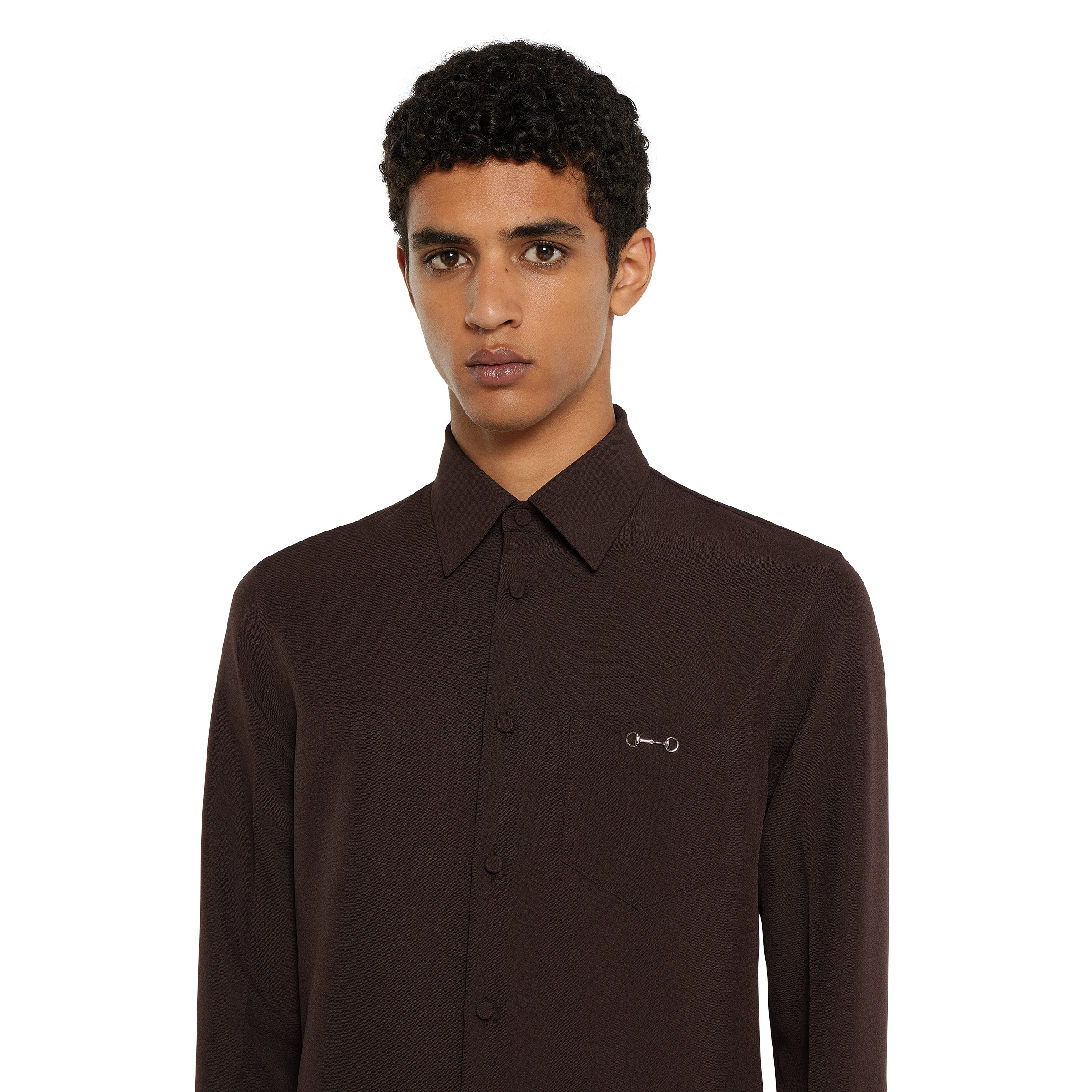 Polyester twill shirt with Horsebit - 5
