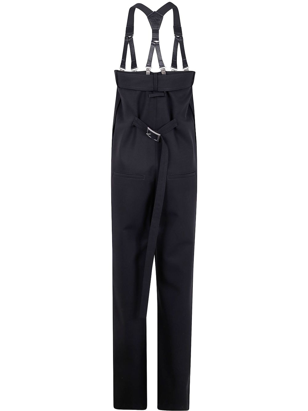 leather-trimmed jumpsuit - 2