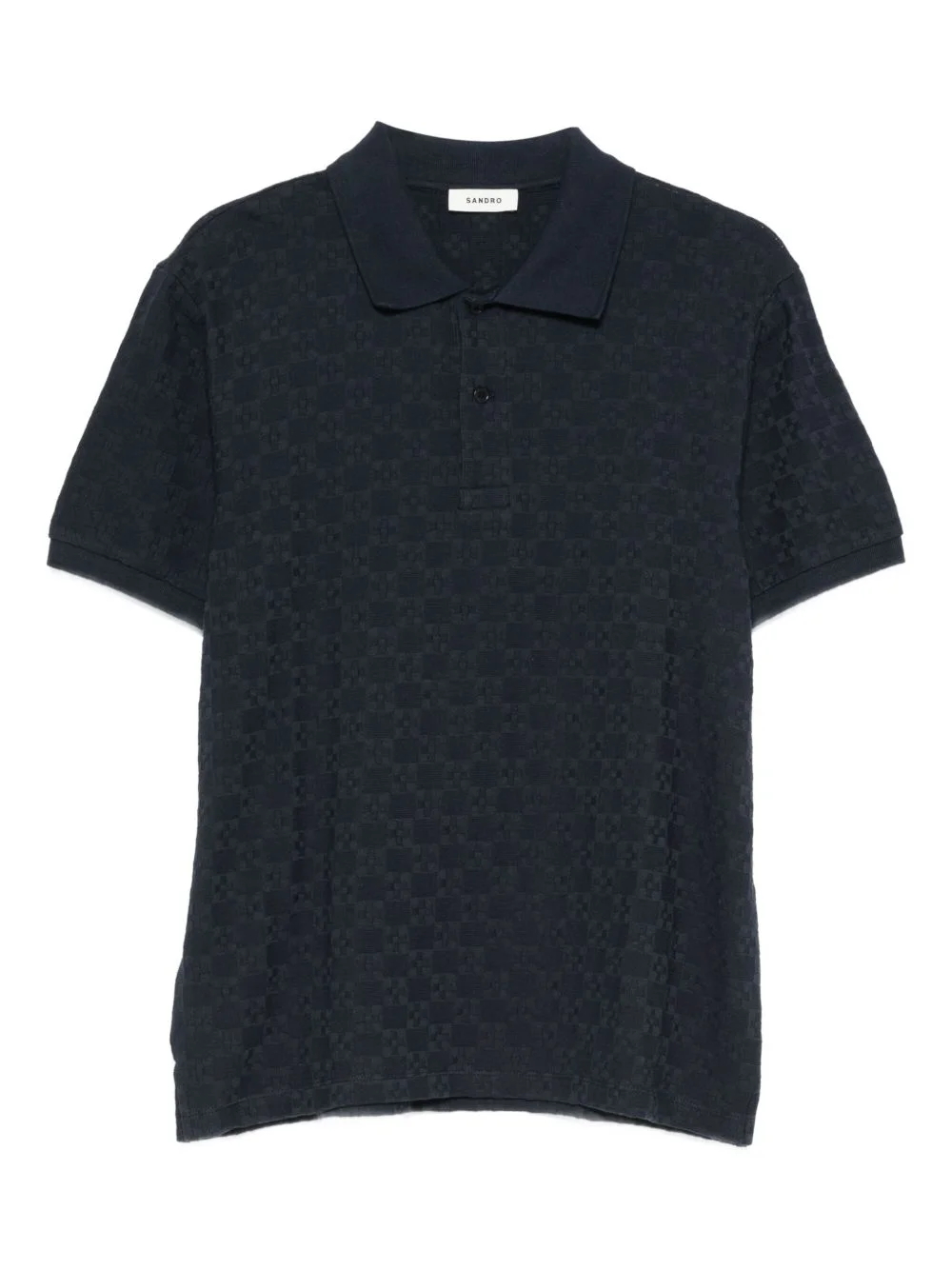 square-pattern polo shirt - 1