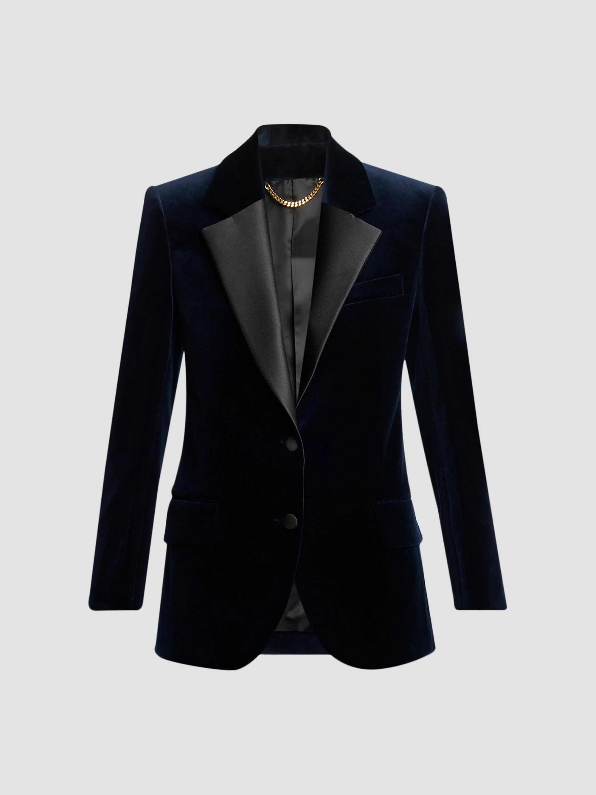 Women's Single-Breasted Tailored Jacket - Midnight - 1