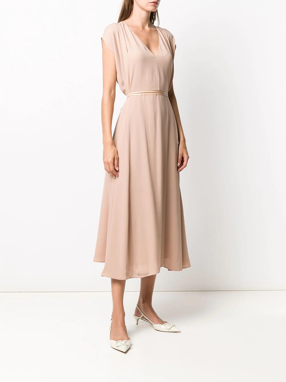 V-neck midi dress - 3