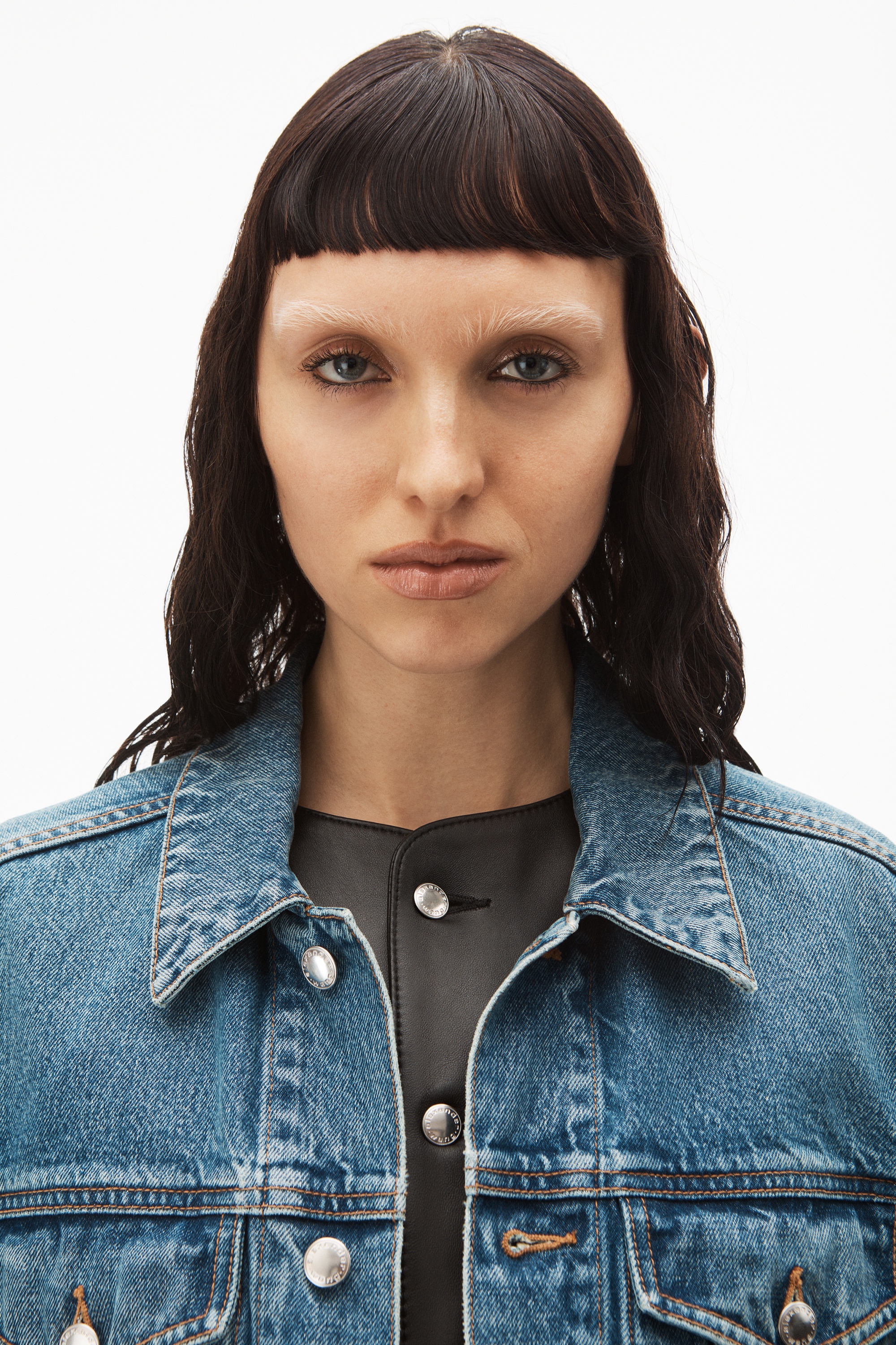 Alexander Wang WAVE CUFF TRUCKER JACKET IN DENIM | REVERSIBLE